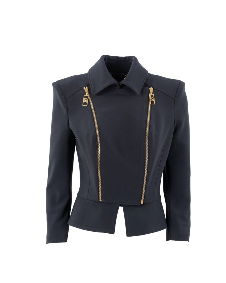 Shop ELISABETTA FRANCHI  Giacca: Elisabetta Franchi giacca in crêpe stretch con baschina e zip.
Fodera in raso monogram.
Spalline imbottite.
Zip in metallo dorato.
Chiusura con gancio.
Doppio crêpe stretch con baschina al fondo.
Chiusura a doppia zip rifinite da tiretto logato.
Vestibilità slim.
Composizione: 96% Poliestere, 04% Elastane.
Made in Italy.. GI10046E2-110